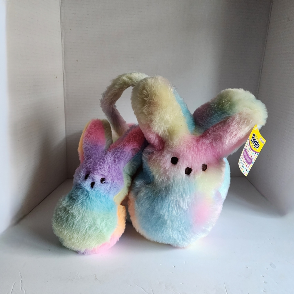 NWT Tye-Die Plush Peeps Easter Basket + Matching Plushie (new!)
